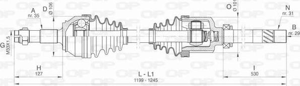 Open Parts DRS6440.00 - Приводний вал autozip.com.ua