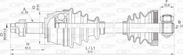 Open Parts DRS6443.00 - Приводний вал autozip.com.ua