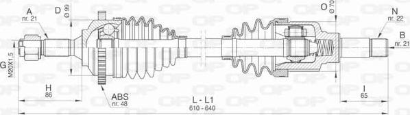 Open Parts DRS6464.00 - Приводний вал autozip.com.ua