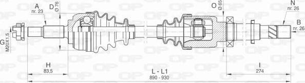 Open Parts DRS6466.00 - Приводний вал autozip.com.ua