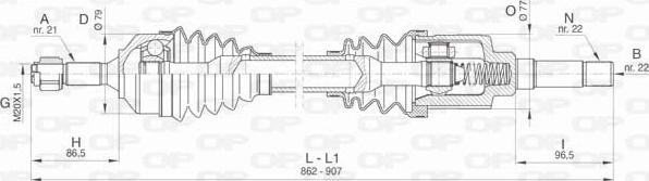 Open Parts DRS6461.00 - Приводний вал autozip.com.ua