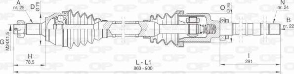 Open Parts DRS6468.00 - Приводний вал autozip.com.ua