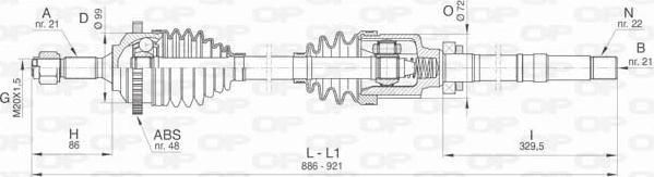 Open Parts DRS6463.00 - Приводний вал autozip.com.ua