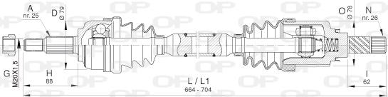 Open Parts DRS6400.00 - Приводний вал autozip.com.ua