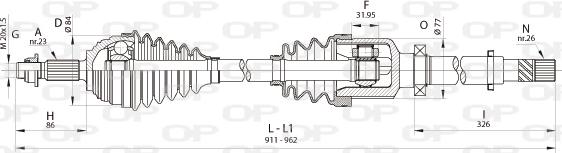 Open Parts DRS6401.00 - Приводний вал autozip.com.ua