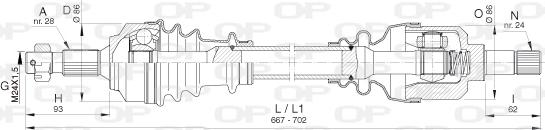 Open Parts DRS6402.00 - Приводний вал autozip.com.ua