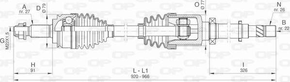 Open Parts DRS6416.00 - Приводний вал autozip.com.ua