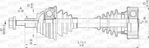 Open Parts DRS6418.00 - Приводний вал autozip.com.ua