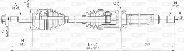 Open Parts DRS6412.00 - Приводний вал autozip.com.ua