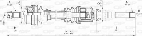 Open Parts DRS6434.00 - Приводний вал autozip.com.ua