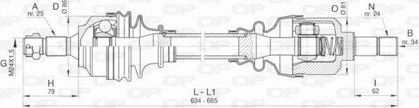 Open Parts DRS6435.00 - Приводний вал autozip.com.ua