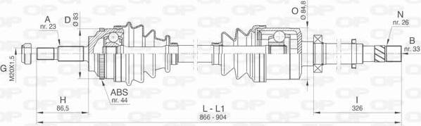 Open Parts DRS6436.00 - Приводний вал autozip.com.ua