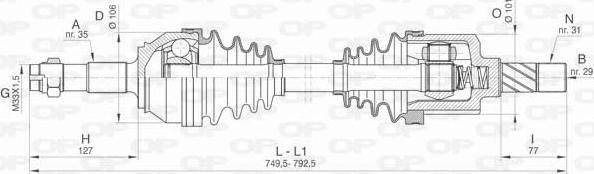 Open Parts DRS6433.00 - Приводний вал autozip.com.ua