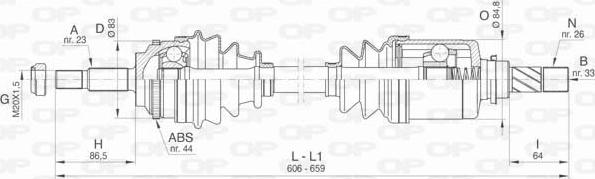 Open Parts DRS6437.00 - Приводний вал autozip.com.ua