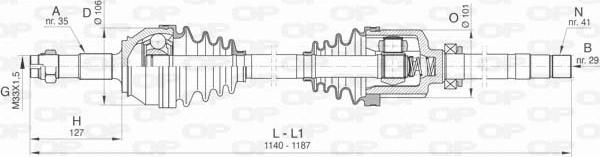 Open Parts DRS6425.00 - Приводний вал autozip.com.ua