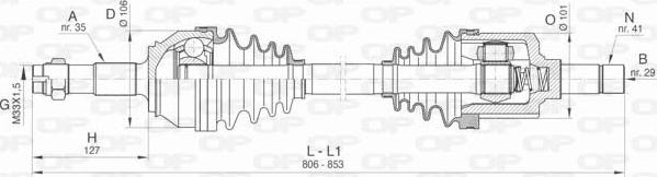 Open Parts DRS6426.00 - Приводний вал autozip.com.ua