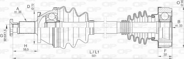 Open Parts DRS6421.00 - Приводний вал autozip.com.ua