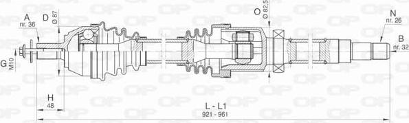 Open Parts DRS6428.00 - Приводний вал autozip.com.ua