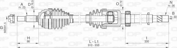 Open Parts DRS6473.00 - Приводний вал autozip.com.ua