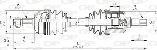 Open Parts DRS6046.00 - Приводний вал autozip.com.ua