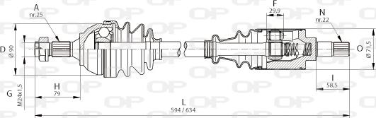 Open Parts DRS6040.00 - Приводний вал autozip.com.ua