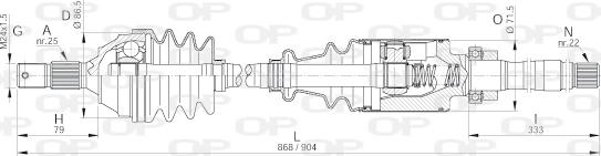 Open Parts DRS6041.00 - Приводний вал autozip.com.ua