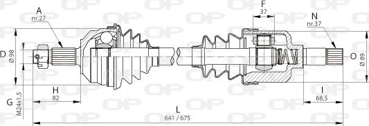Open Parts DRS6050.00 - Приводний вал autozip.com.ua
