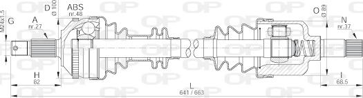 Open Parts DRS6052.00 - Приводний вал autozip.com.ua