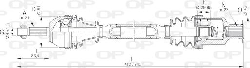 Open Parts DRS6065.00 - Приводний вал autozip.com.ua