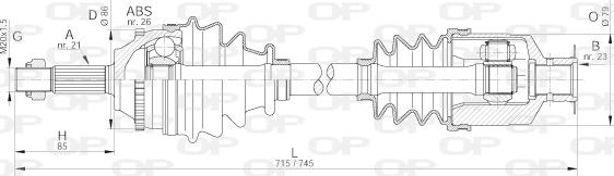 Open Parts DRS6067.00 - Приводний вал autozip.com.ua