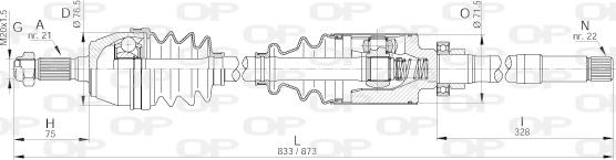 Open Parts DRS6005.00 - Приводний вал autozip.com.ua
