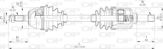 Open Parts DRS6002.00 - Приводний вал autozip.com.ua