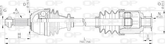 Open Parts DRS6015.00 - Приводний вал autozip.com.ua