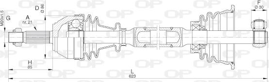 Open Parts DRS6016.00 - Приводний вал autozip.com.ua