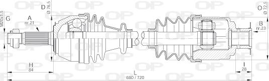 Open Parts DRS6011.00 - Приводний вал autozip.com.ua