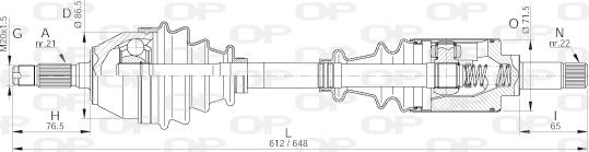 Open Parts DRS6018.00 - Приводний вал autozip.com.ua