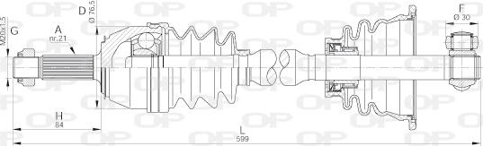 Open Parts DRS6012.00 - Приводний вал autozip.com.ua