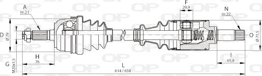 Open Parts DRS6084.00 - Приводний вал autozip.com.ua