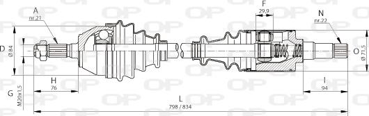 Open Parts DRS6085.00 - Приводний вал autozip.com.ua