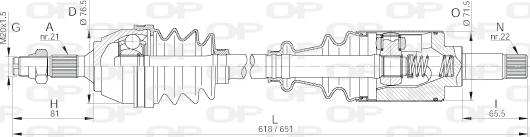 Open Parts DRS6086.00 - Приводний вал autozip.com.ua