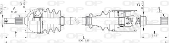 Open Parts DRS6087.00 - Приводний вал autozip.com.ua