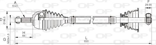 Open Parts DRS6036.00 - Приводний вал autozip.com.ua