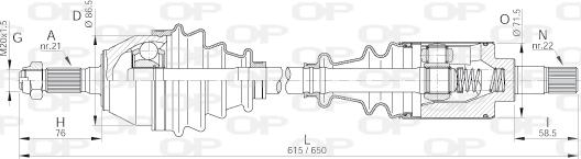 Open Parts DRS6030.00 - Приводний вал autozip.com.ua