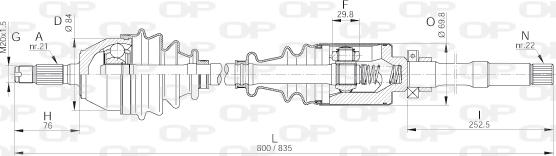 Open Parts DRS6031.00 - Приводний вал autozip.com.ua