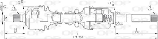 Open Parts DRS6024.00 - Приводний вал autozip.com.ua