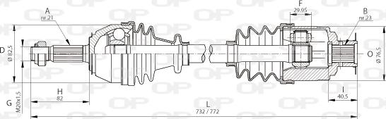 Open Parts DRS6021.00 - Приводний вал autozip.com.ua