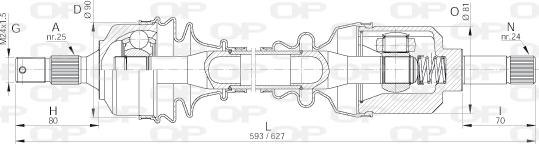 Open Parts DRS6023.00 - Приводний вал autozip.com.ua
