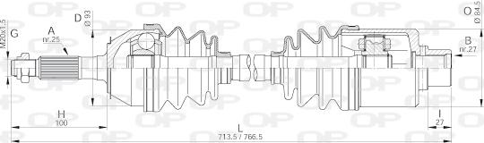 Open Parts DRS6022.00 - Приводний вал autozip.com.ua