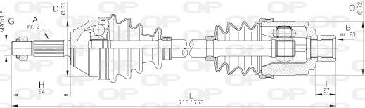 Open Parts DRS6071.00 - Приводний вал autozip.com.ua