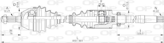 Open Parts DRS6199.00 - Приводний вал autozip.com.ua